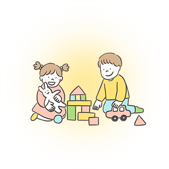 子供が玩具で遊ぶイラスト